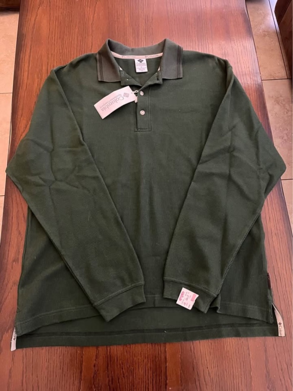 Men’s Vintage Columbia 100% Cotton Long Sleeve Polo Shirt